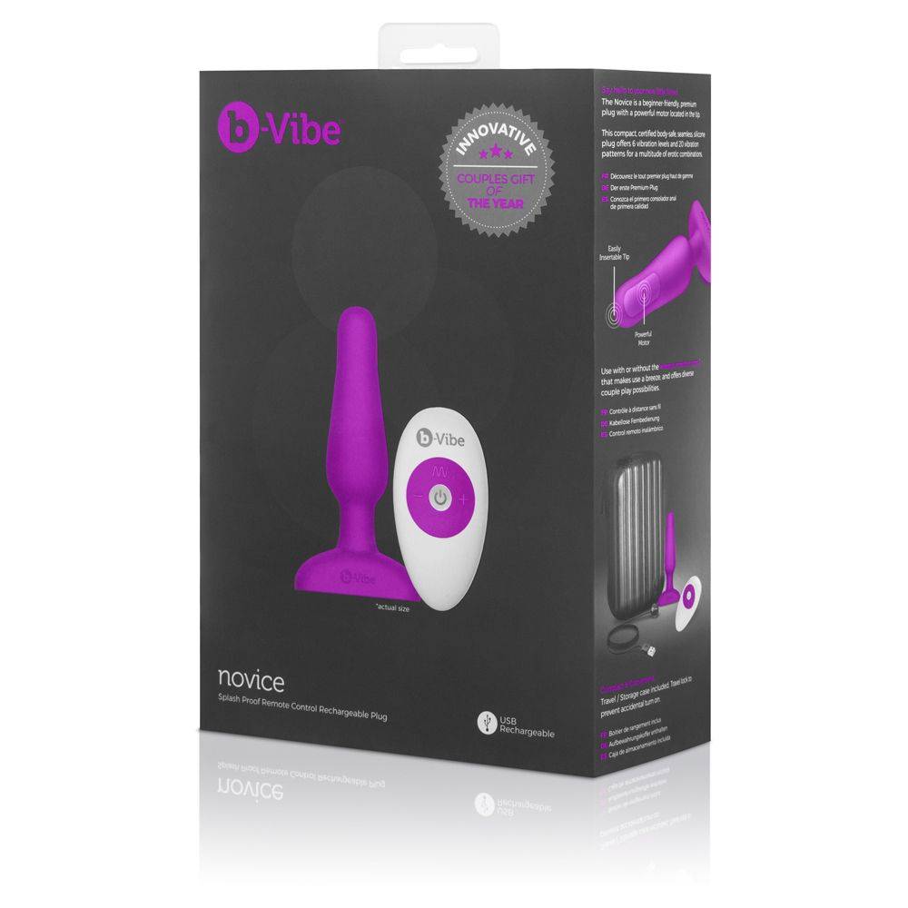 B-Vibe Novice Plug Fuchsia/Silver - Adult Outlet