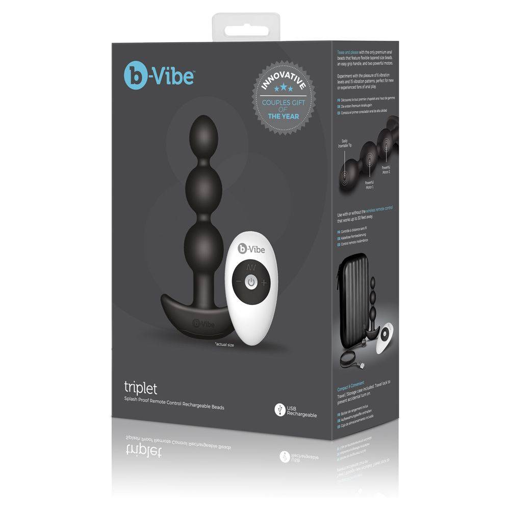 B-Vibe Triplet Anal Beads Black - Adult Outlet