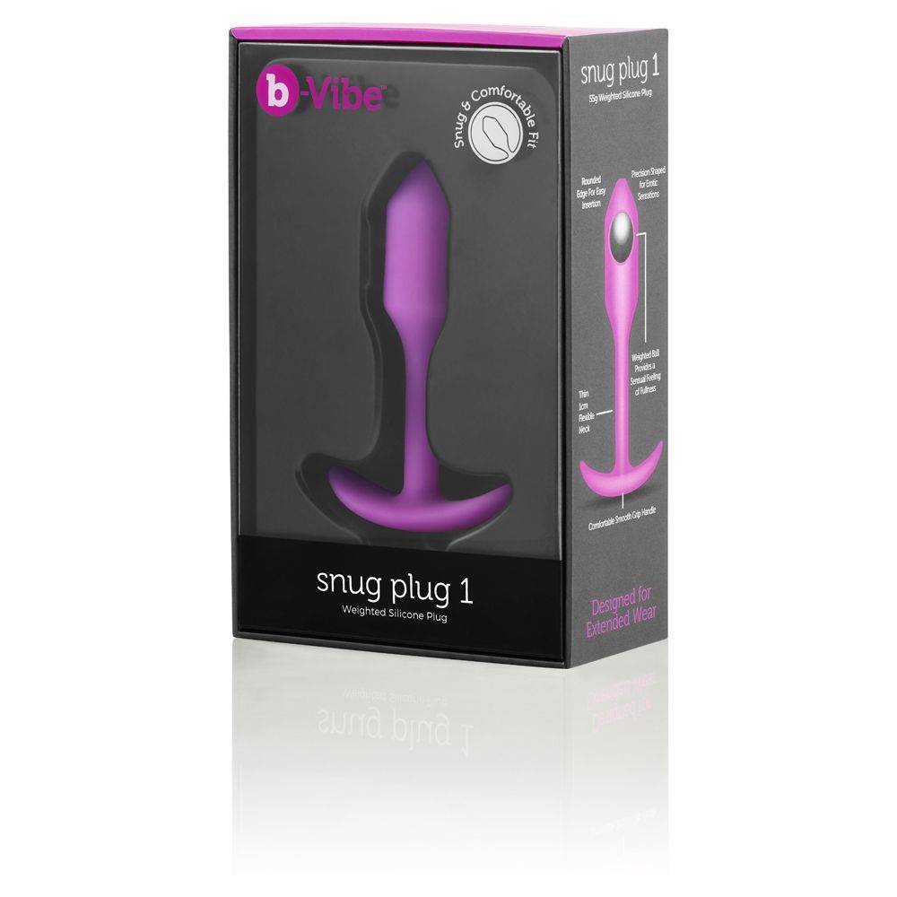 B-Vibe Snug Plug 1 Fuchsia/Silver - Adult Outlet