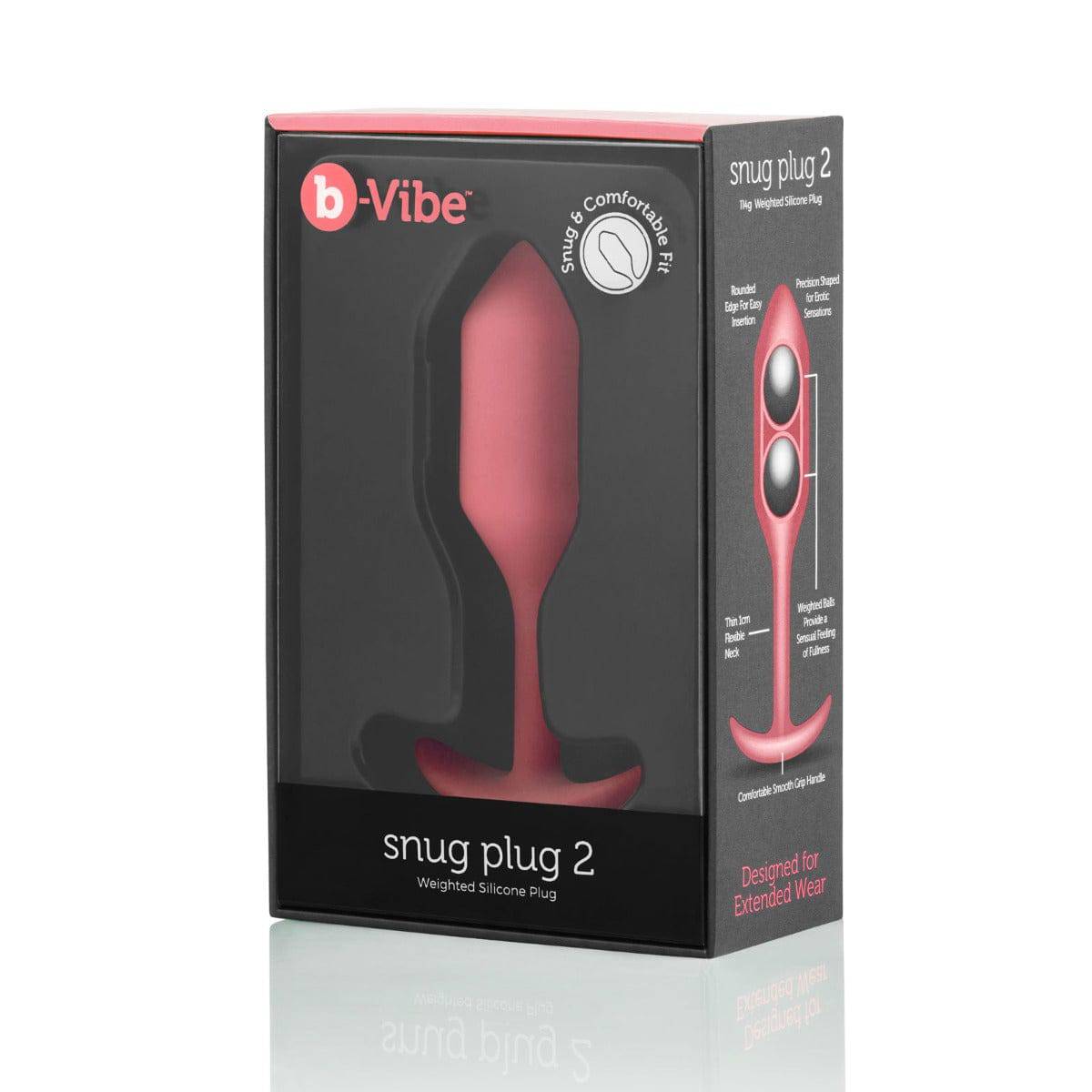 B-Vibe Snug Plug 2 Butt Plug Coral - Adult Outlet