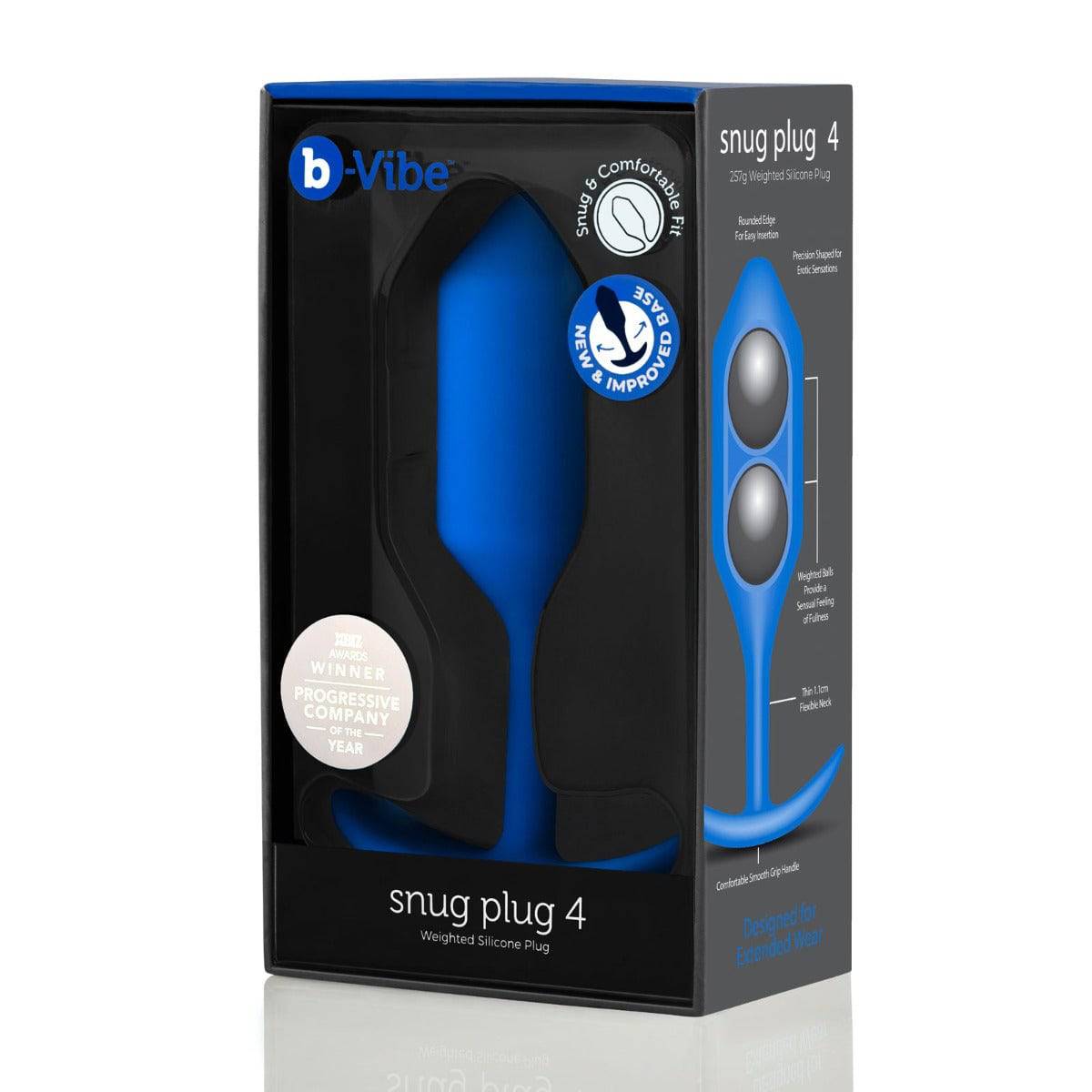 B-Vibe Snug Plug 4 Butt Plug Navy Blue - Adult Outlet