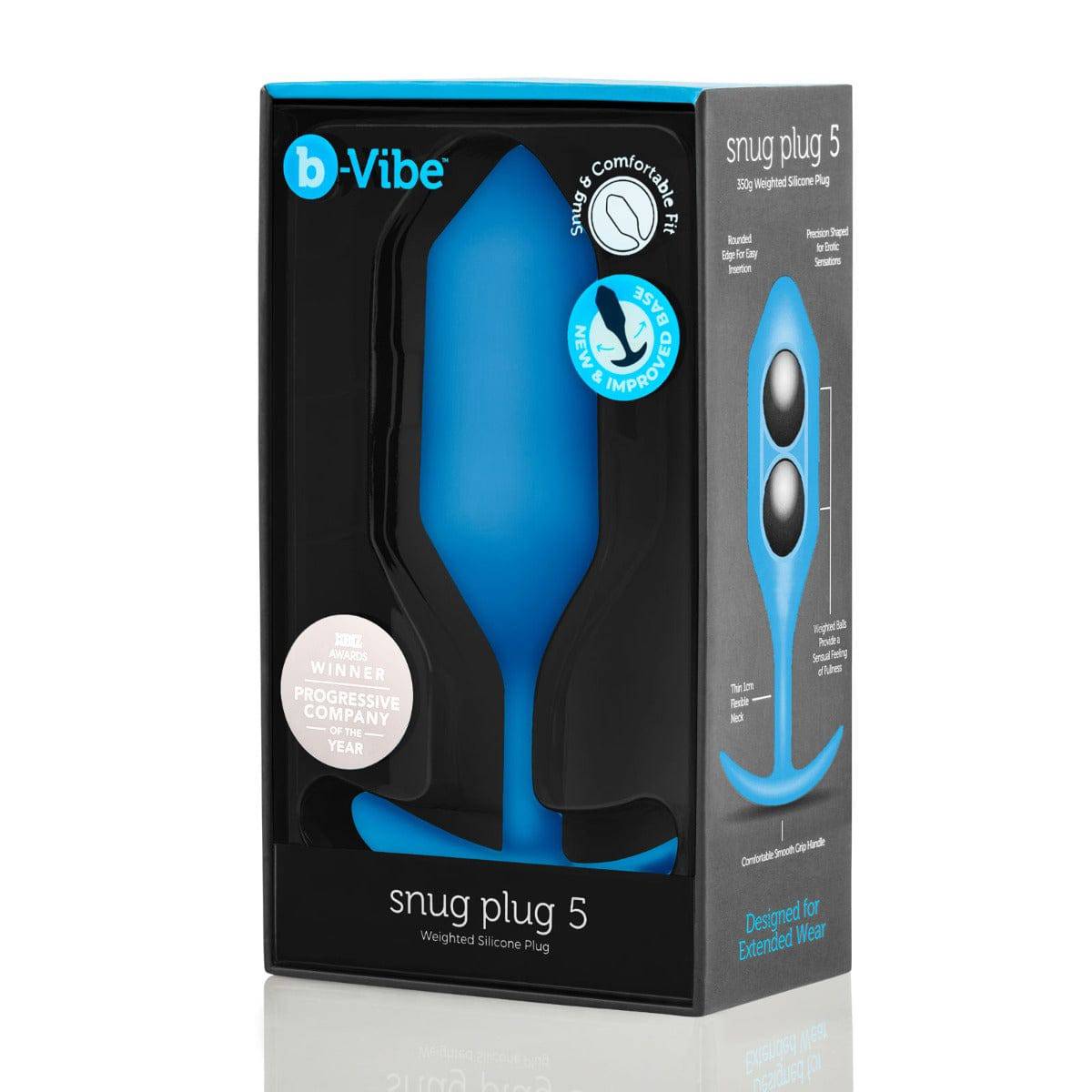 B-Vibe Snug Plug 5 Butt Plug Blue - Adult Outlet