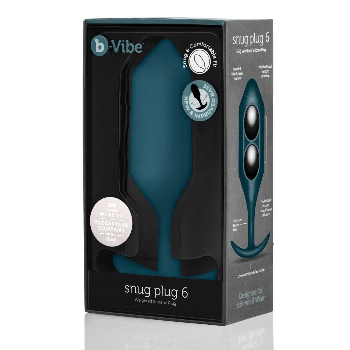 B-Vibe Snug Plug 6 Butt Plug Marine Blue - Adult Outlet