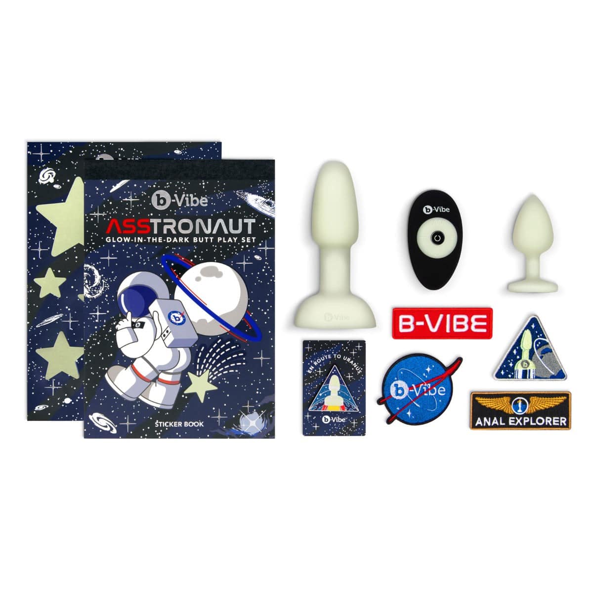 B-Vibe Asstronaut Glow-In-The-Dark Butt Play Set - Adult Outlet