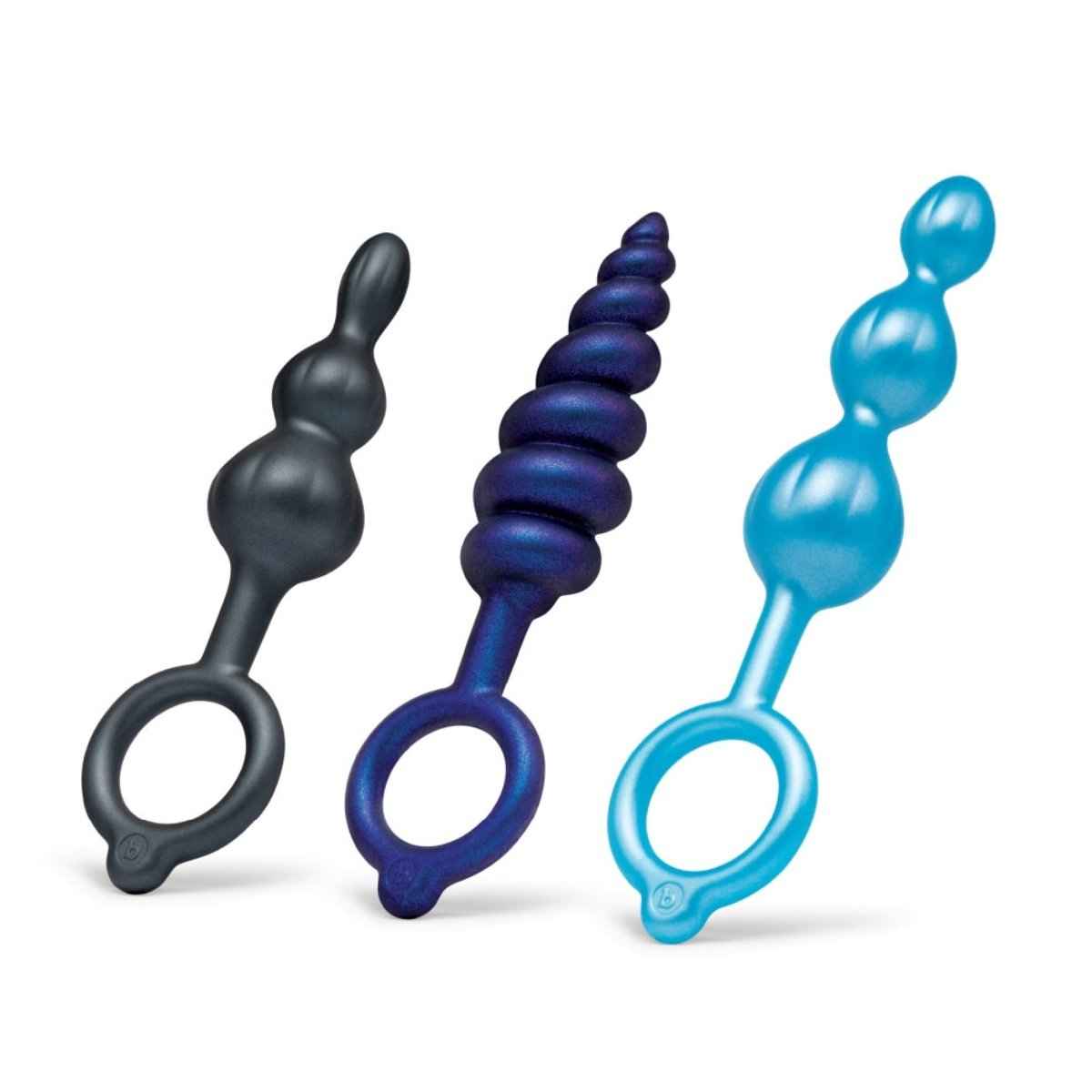 b-Vibe Beaded Butties Bundle 3 Piece Anal Butt Plug Set - Multi-Coloured