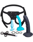 B-Vibe Strap It On Anal Training Kit 8 Pieces Set - Black/Blue
