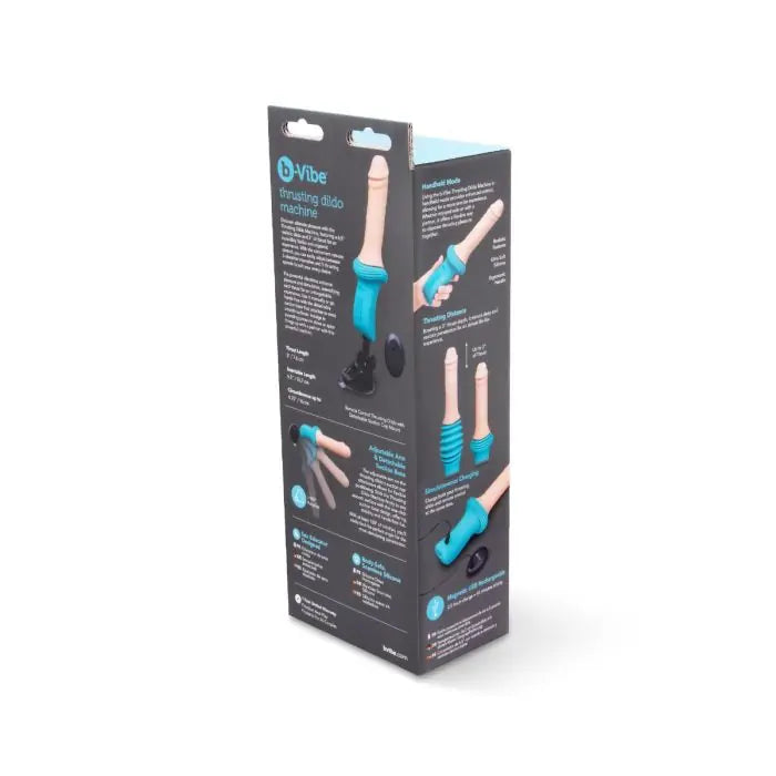 B-Vibe Thrusting Dildo Machine - Flesh/Blue