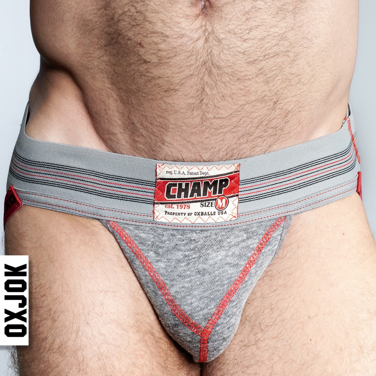 Oxballs Champ Vintage Sweatshirt-Jock GRAY HEATHER LARGE - Adult Outlet