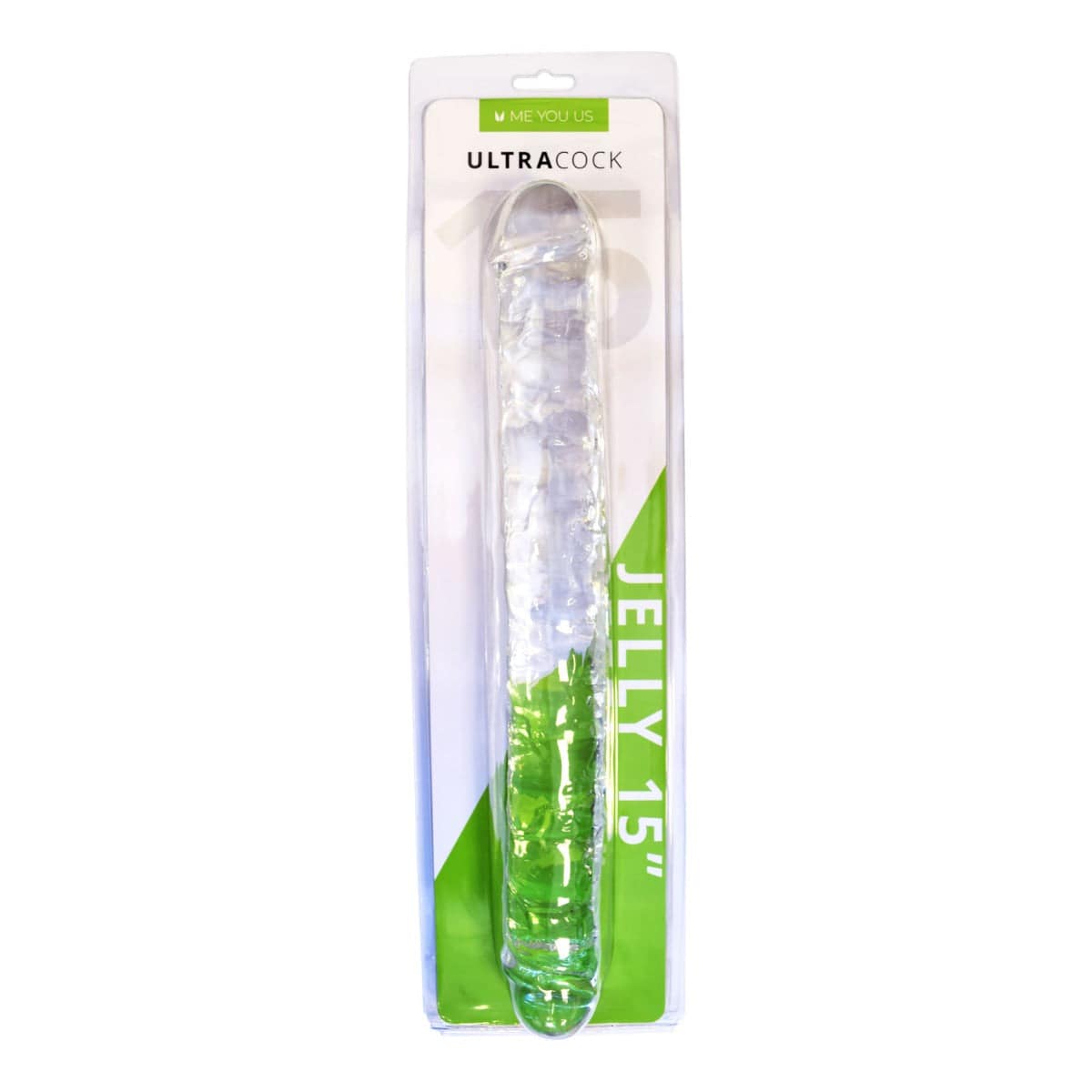 Me You Us Ultra Cock Clear Jelly Double Ended Dildo 15" - Adult Outlet