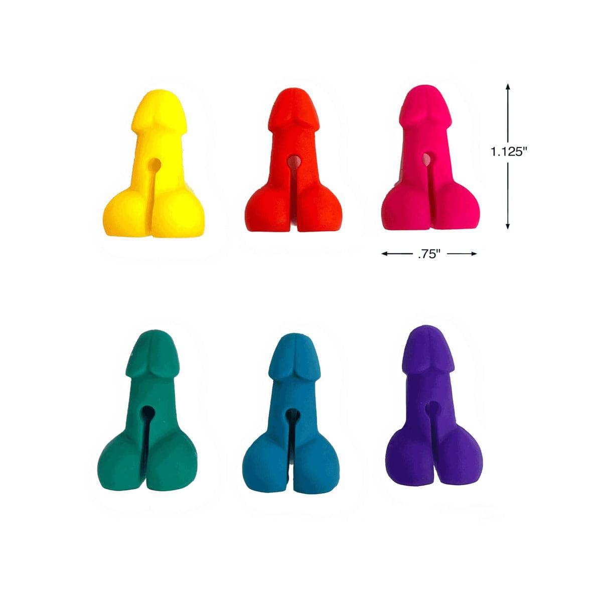 Super Fun Penis Cocktail Markers  Set Of 6 - Adult Outlet