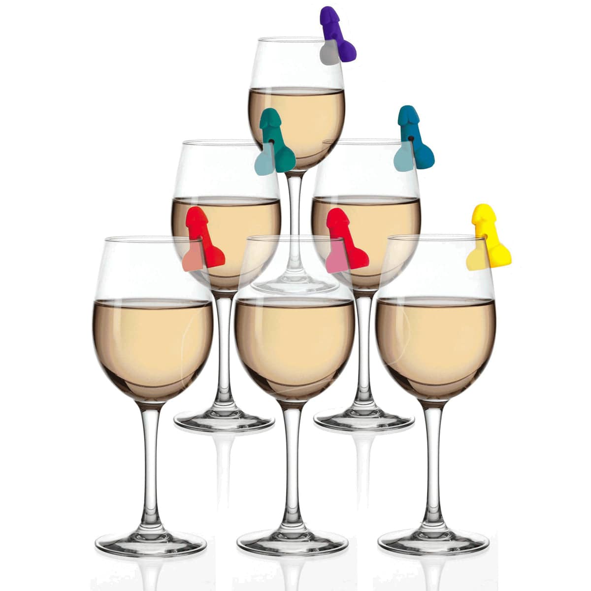 Super Fun Penis Cocktail Markers  Set Of 6 - Adult Outlet