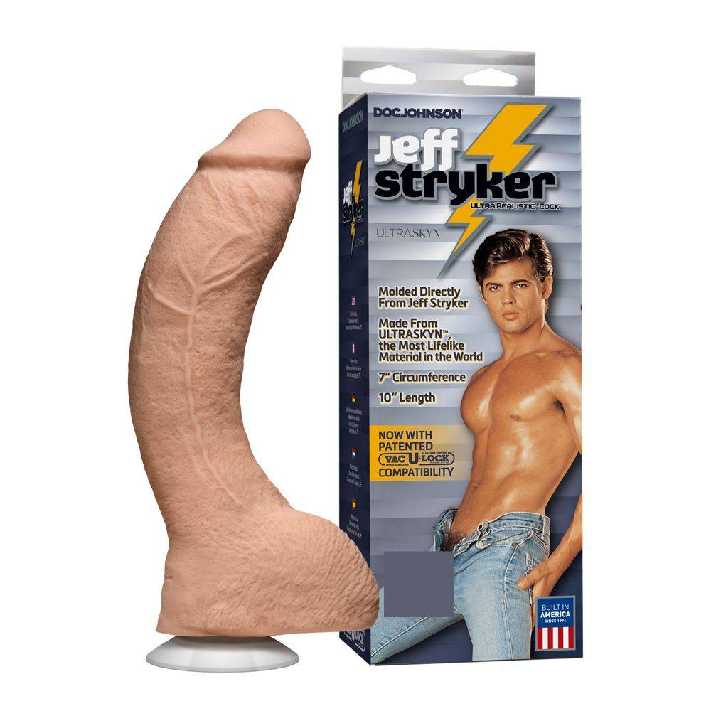 Doc Johnson Jeff Stryker Realistic Cock With Vac-U-Lock Suction Cup White O - Adult Outlet