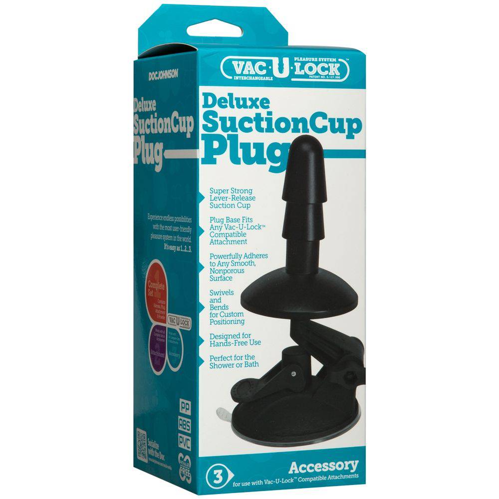 Doc Johnson Vac U Lock Deluxe Suction Cup Plug Accessory Black - Adult Outlet