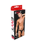 Envy Microfiber Low Rise Zip Thong Black S/M - Adult Outlet