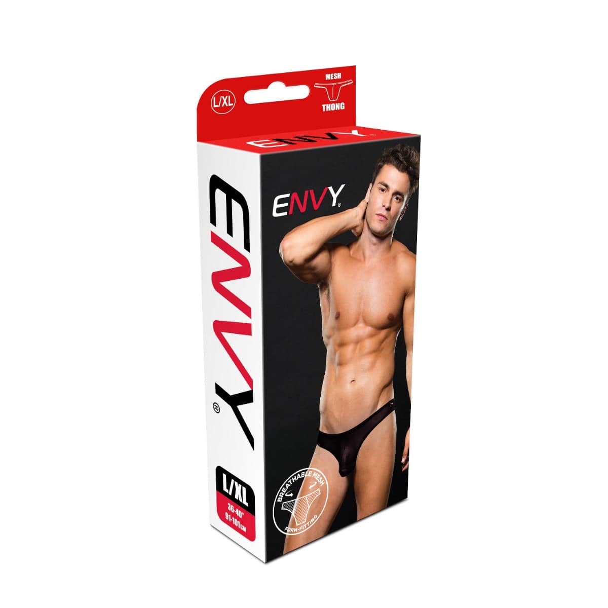 Envy Mesh Thong Black L/XL - Adult Outlet