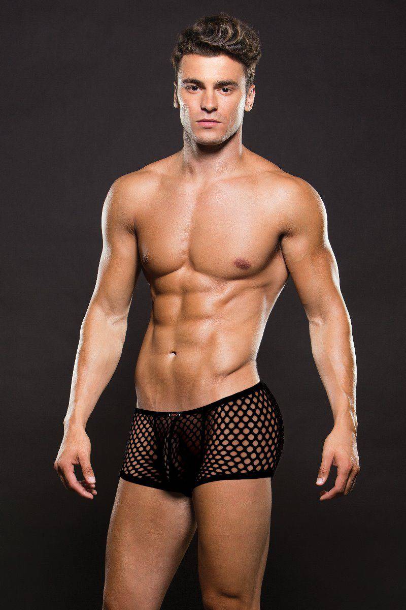 Envy Modern Fishnet Trunk Black M/L - Adult Outlet