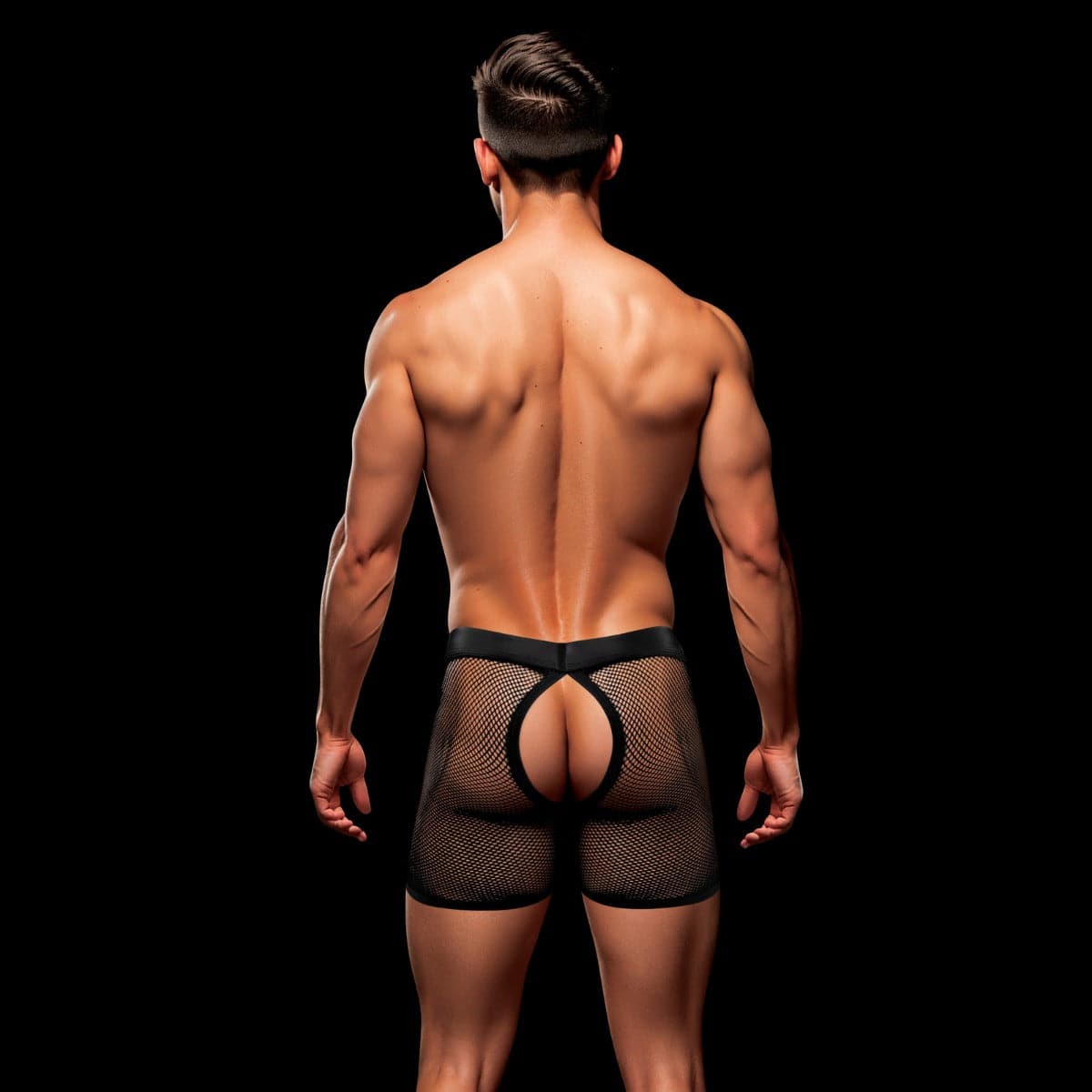 Envy Snap Down Mesh Boxer Brief-Black/Red-M/L - Adult Outlet