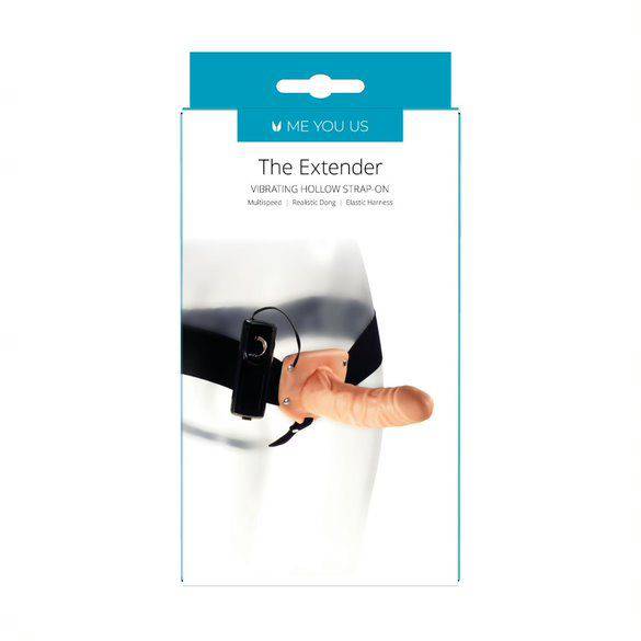 Me You Us The Extender Hollow Vibrating Strap-On Flesh 6 Inch - Adult Outlet