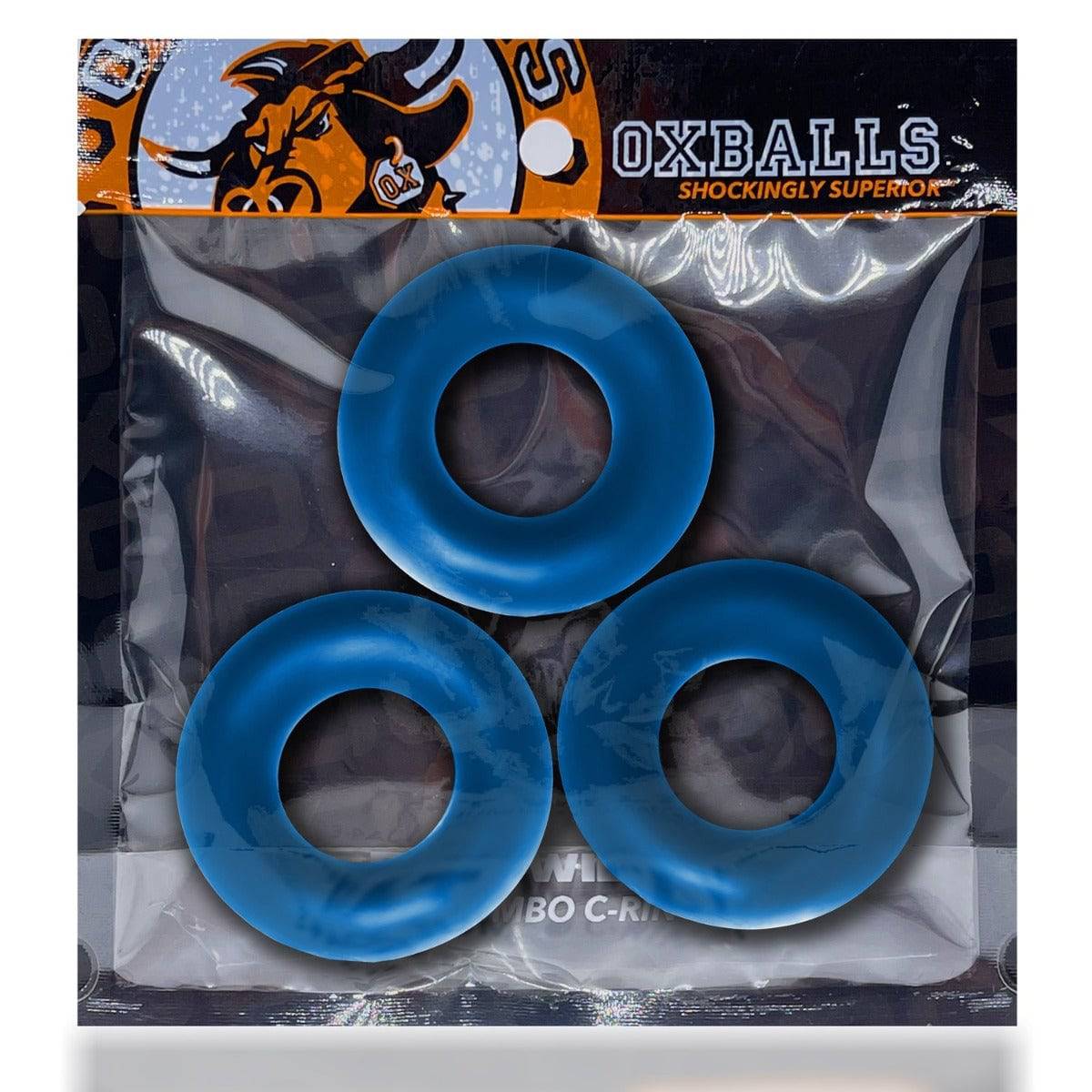 Oxballs Fat Willy 3-Pack Jumbo Cockrings Space Blue - Adult Outlet