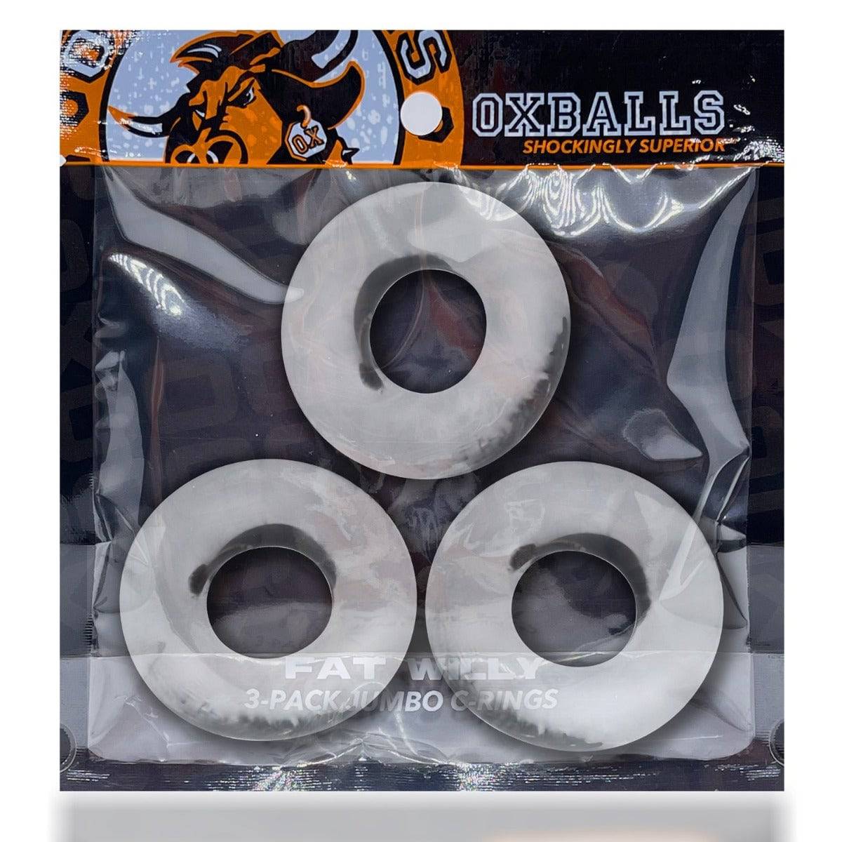 Oxballs Fat Willy 3-Pack Jumbo Cockrings Clear - Adult Outlet