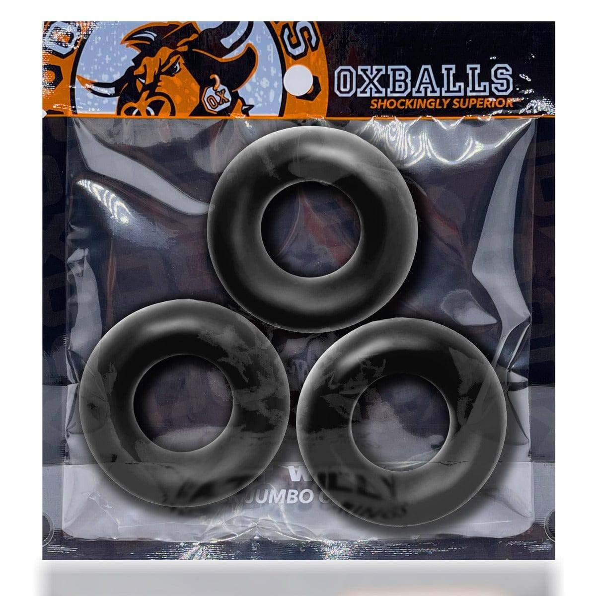 Oxballs Fat Willy 3-Pack Jumbo Cockrings Black - Adult Outlet