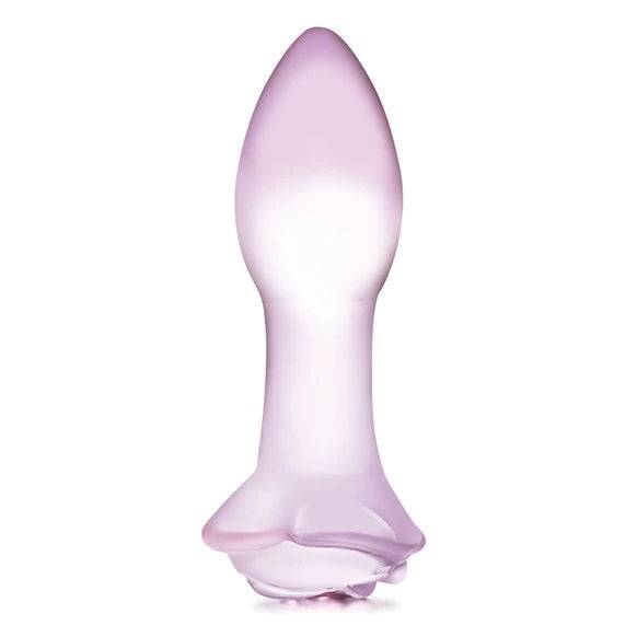 Glas 5Inch Rosebud Glass Butt Plug - Adult Outlet