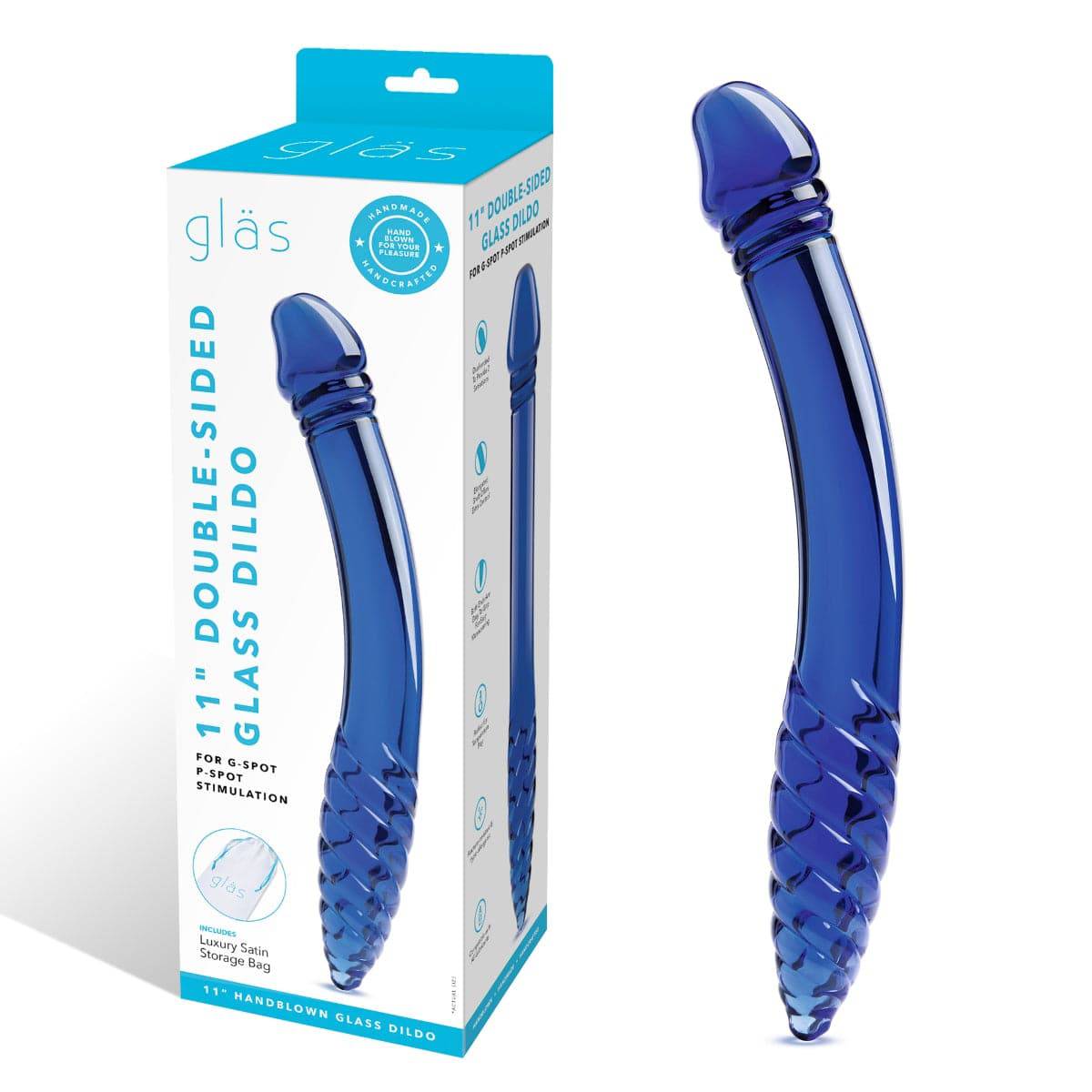 Glas 11Inch Double Sided Glass Dildo For G & P Spot Stimulation - Adult Outlet