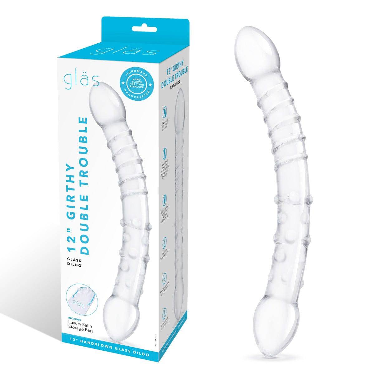 Glas 12Inch Girthy Double Trouble Glass Dildo - Adult Outlet