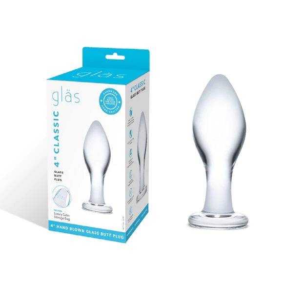 Glas 4Inch Butt Plug Clear - Adult Outlet