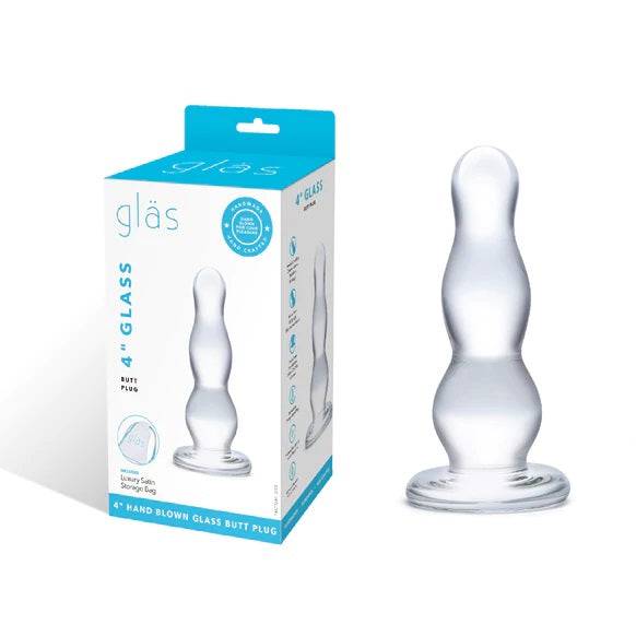 Glas 4Inch Glass Butt Plug Clear - Adult Outlet