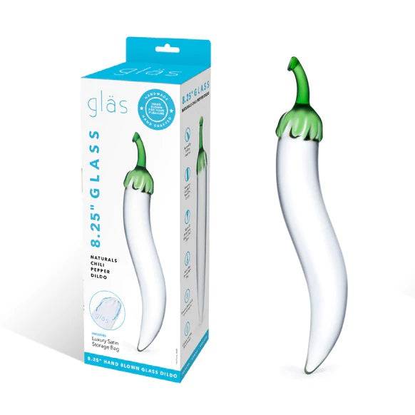 Glas 8.25Inch Naturals Chili Pepper Dildo Clear - Adult Outlet