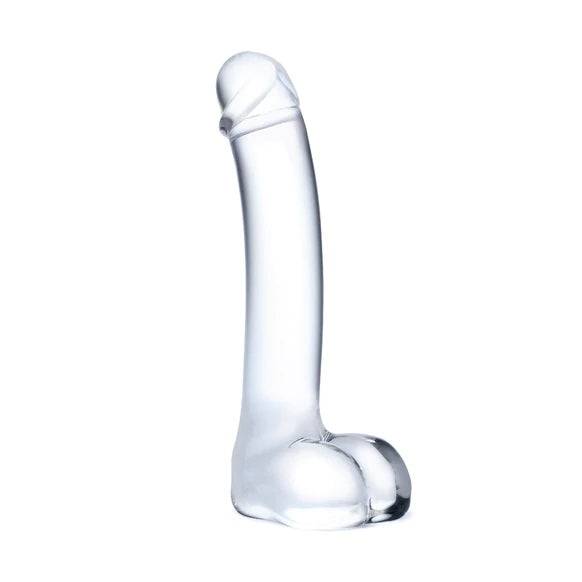 Glas 7Inch Realistic Curved Dildo Clear - Adult Outlet