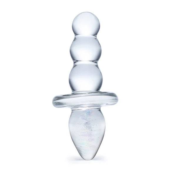 Glas 4.5Inch Titus Beaded Dildo Clear - Adult Outlet