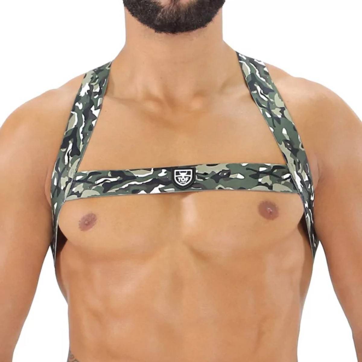 Fetish Elastic Harness Khaki Camouflage - Size : XS/S - Adult Outlet