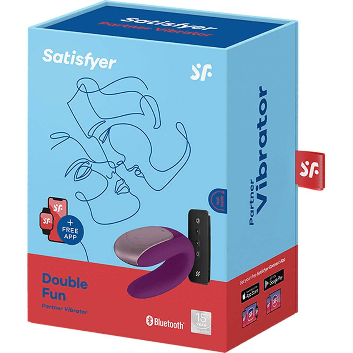 Satisfyer Double Fun Partner Vibrator Violet - Adult Outlet