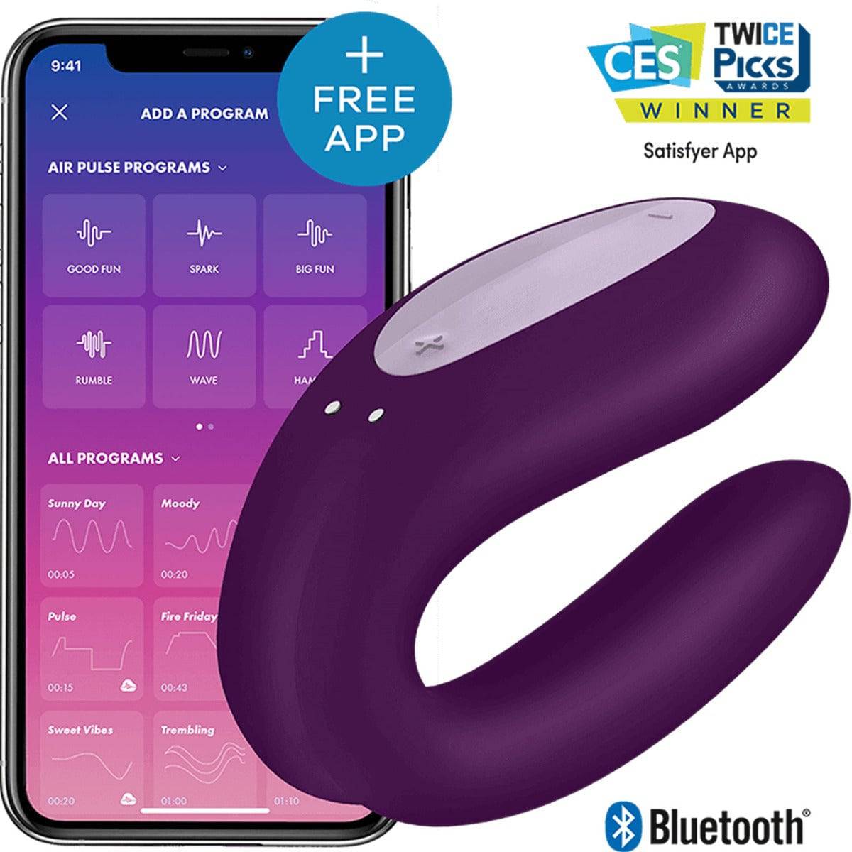 Satisfyer Double Joy Vibrator Violet - Adult Outlet