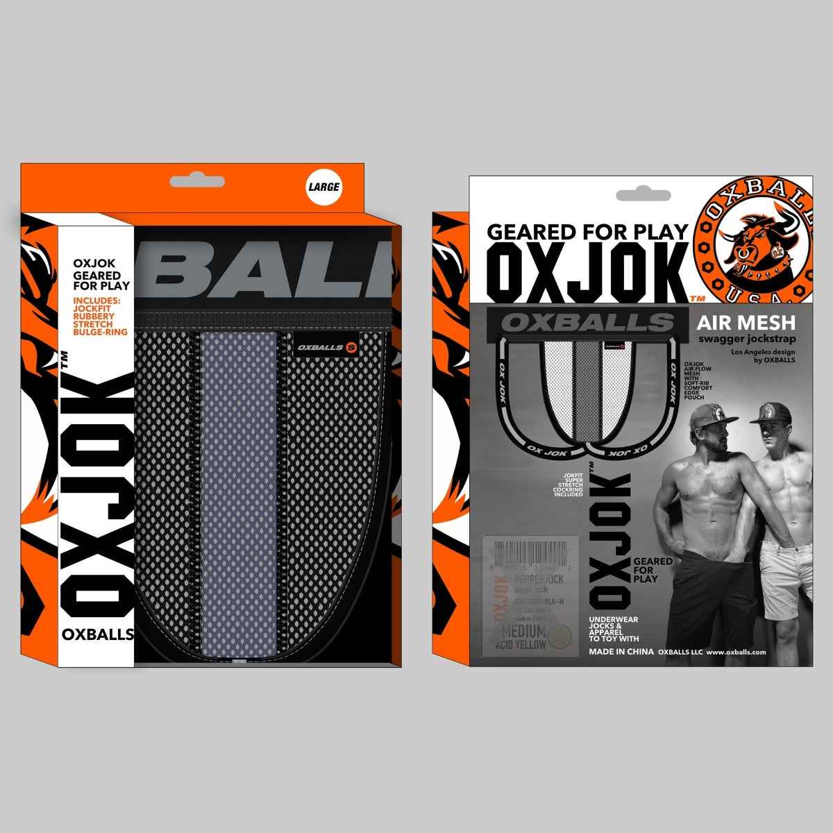 Oxballs Airmesh Upthrust Slider Strap Jock Black - Large