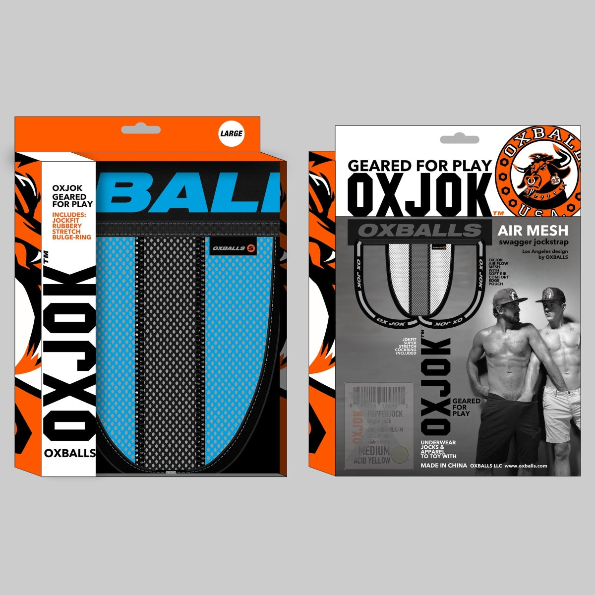 Oxballs Airmesh Upthrust Slider Strap Jock Sky Blue Large - Adult Outlet