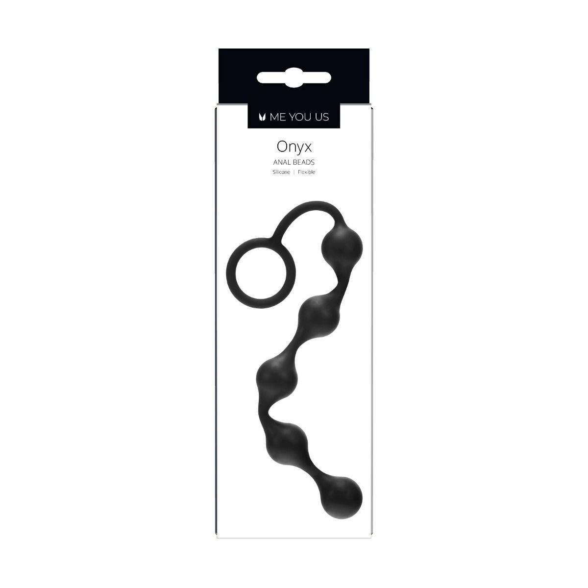 Me You Us Onyx Silicone Anal Beads Black - Adult Outlet