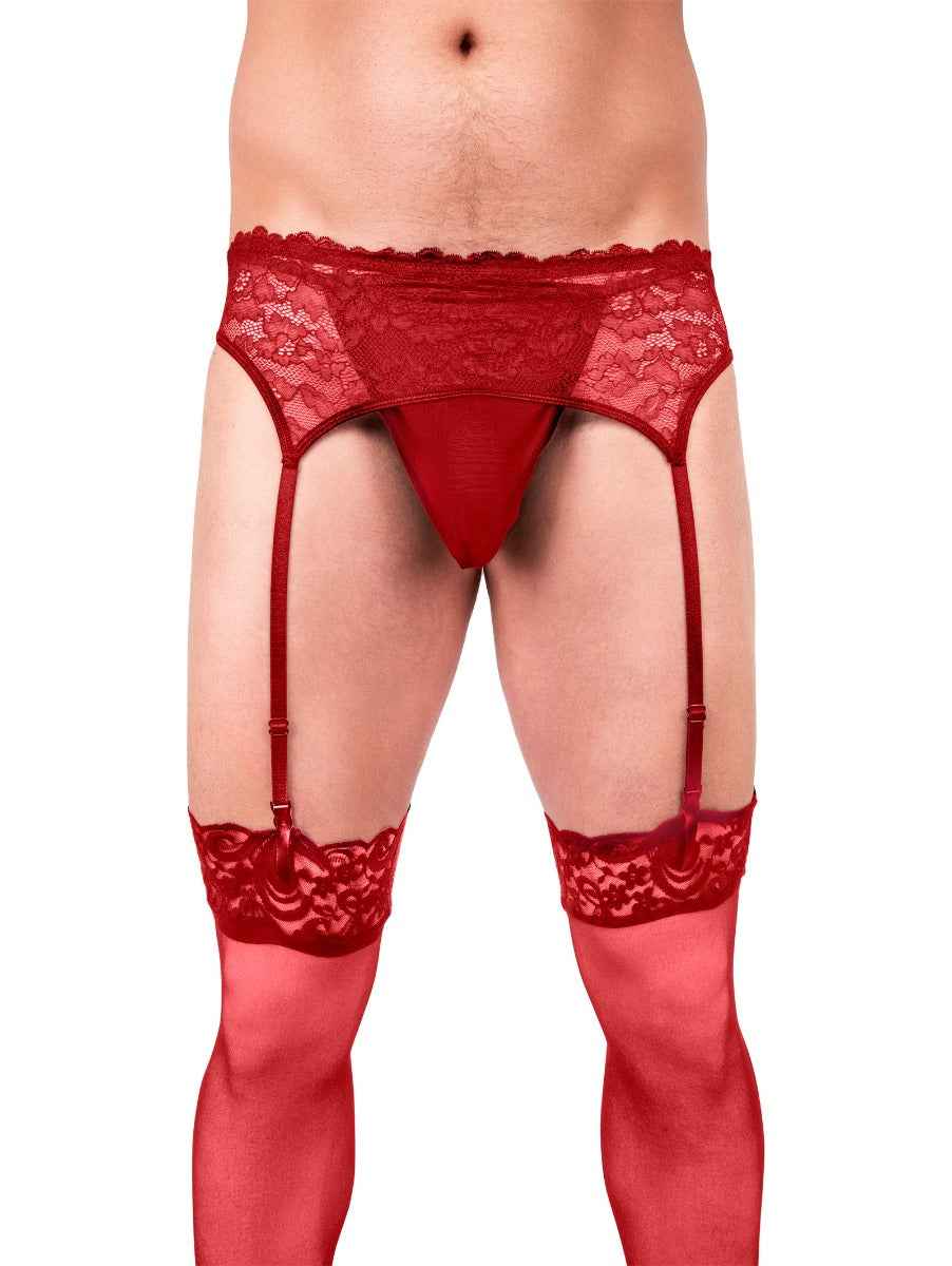 Prowler Red Lace Garter Set X-Large - Red
