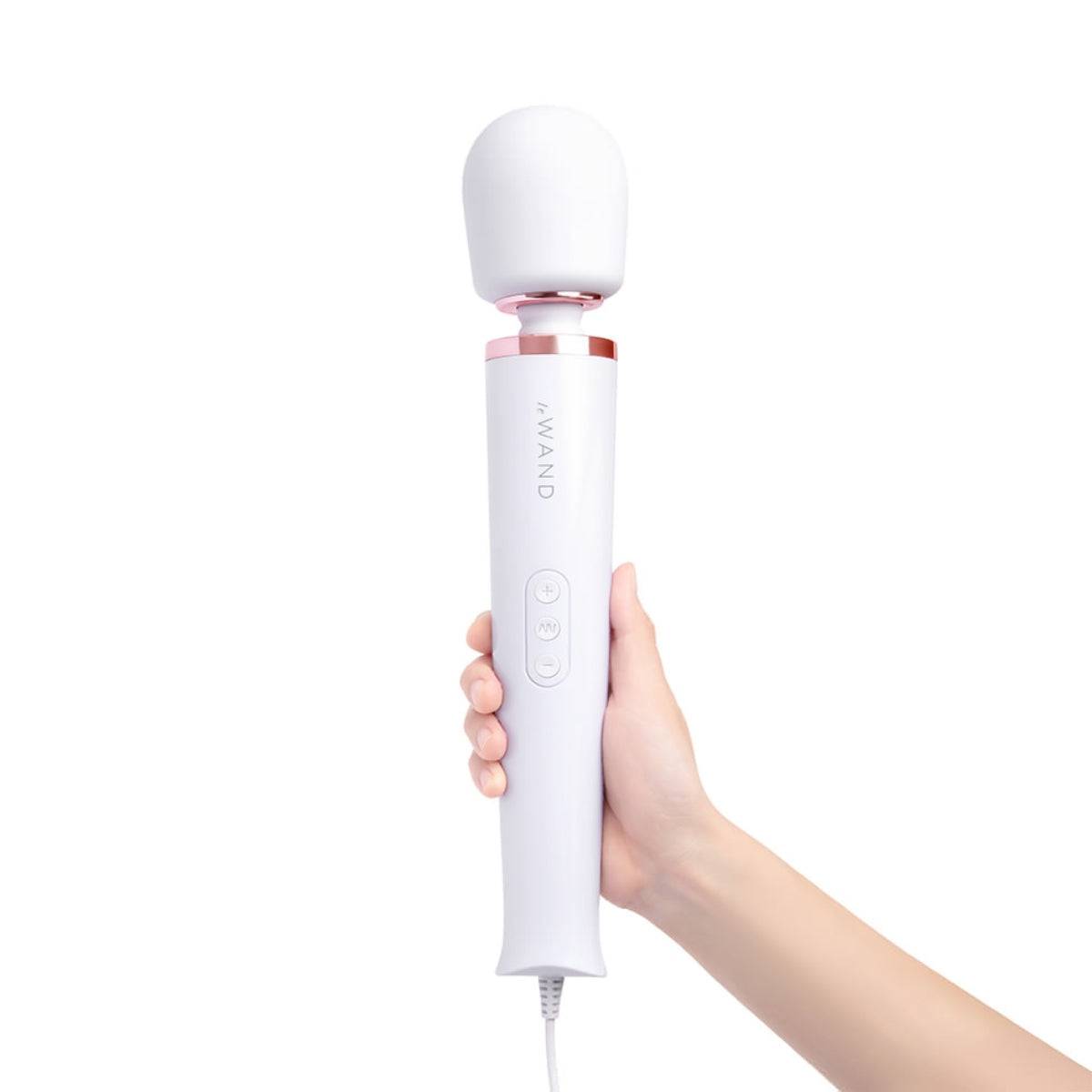 Le Wand Plugin Massager Wand White - Adult Outlet