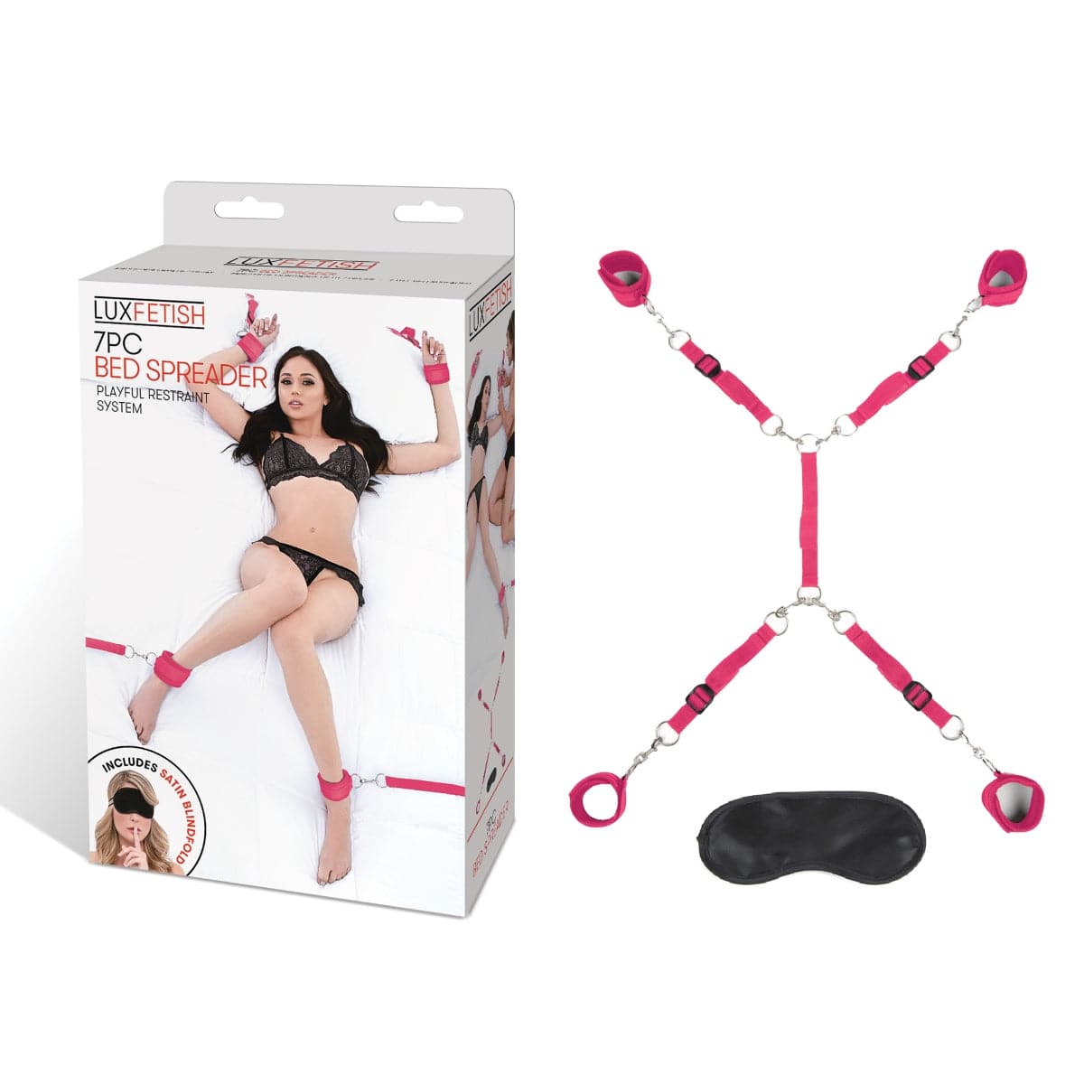 Lux Fetish 7 Piece Bed Spreader Playful Restraint System - Adult Outlet