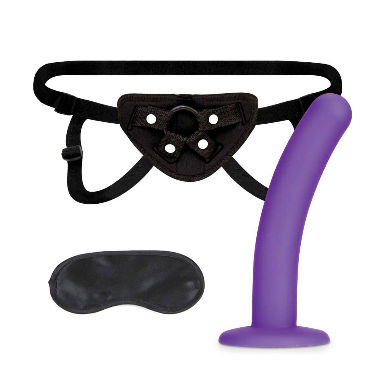 Lux Fetish Purple Strap On Harness & 5Inch Dildo Set - Adult Outlet