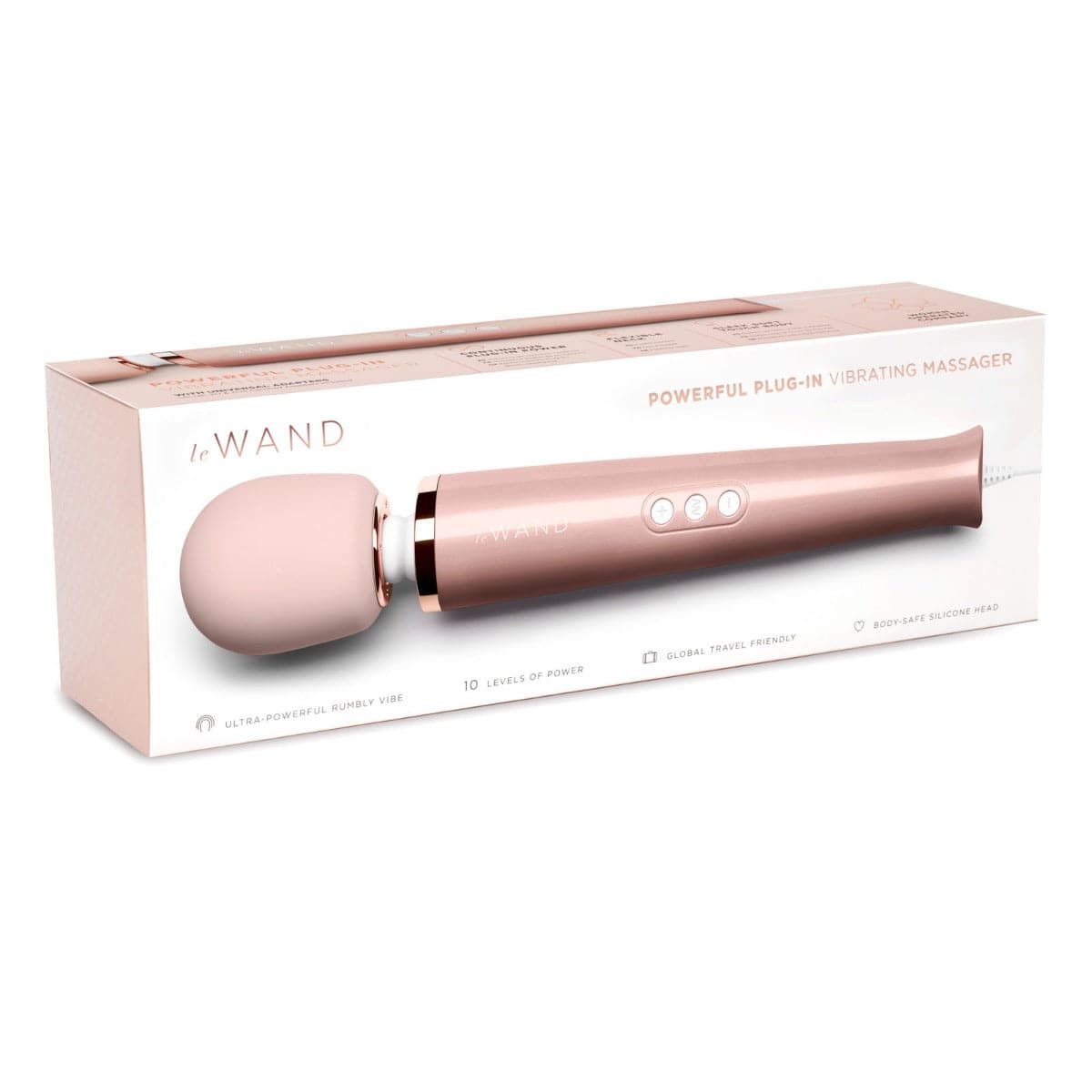 Le Wand Plugin Massager Wand Rose Gold - Adult Outlet