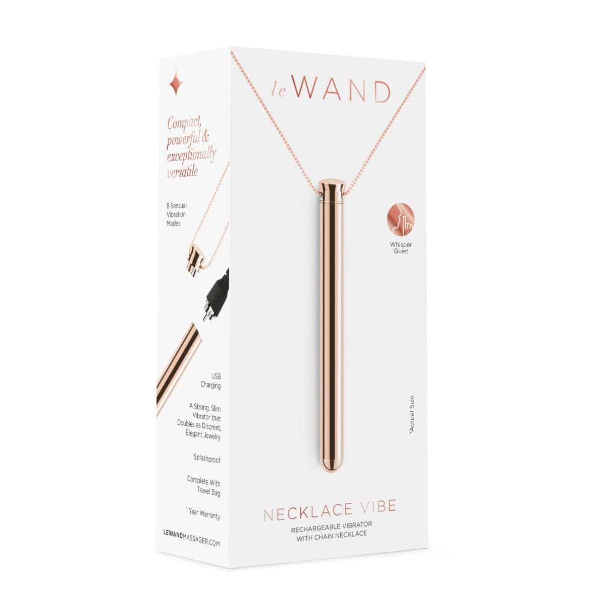 Le Wand Necklace Rechargeable Vibe In Rose Gold - Adult Outlet