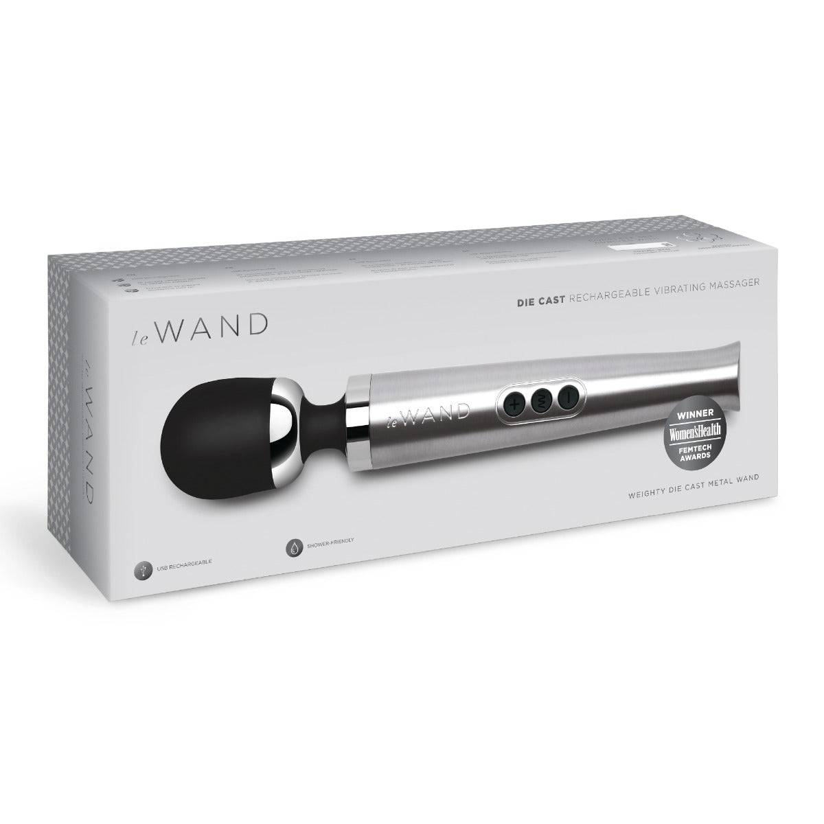 Le Wand Diecast Rechargeable Massager Silver - Adult Outlet