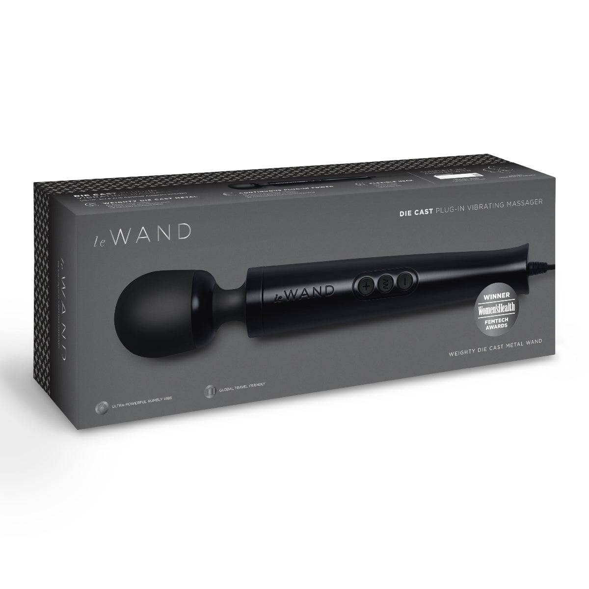 Le Wand Diecast Plug-In Massager Black - Adult Outlet