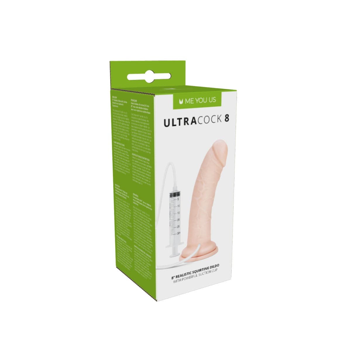 Me You Us Ultra Cock Realistic Squirting Dildo 8" - Adult Outlet