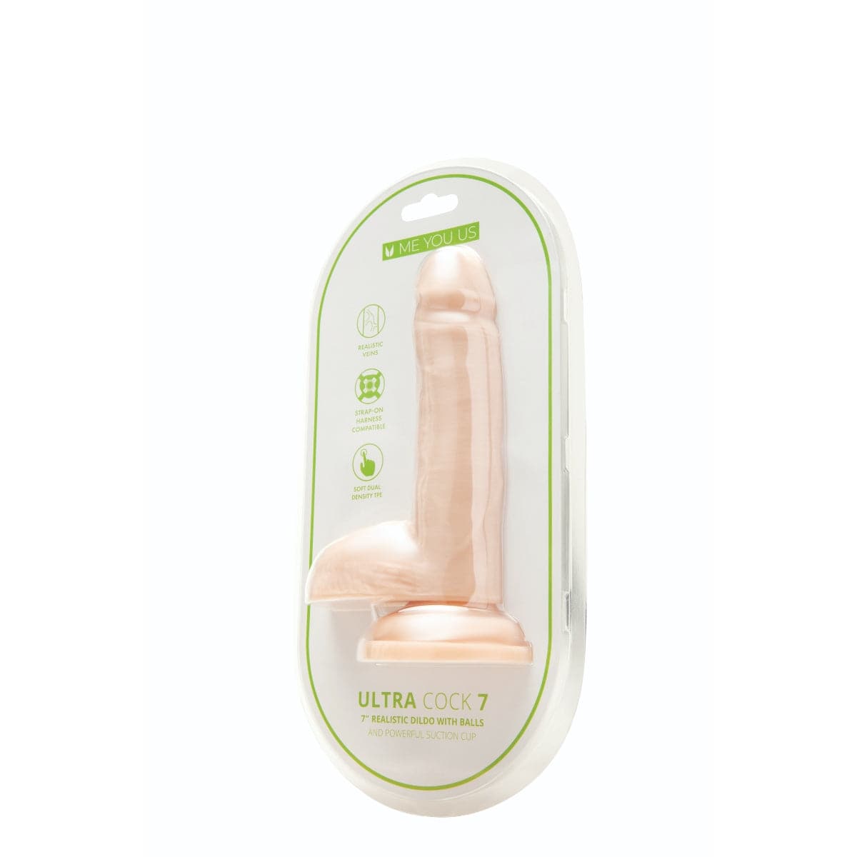 Me You Us Ultra Cock Dual Density With Balls 7In - Adult Outlet