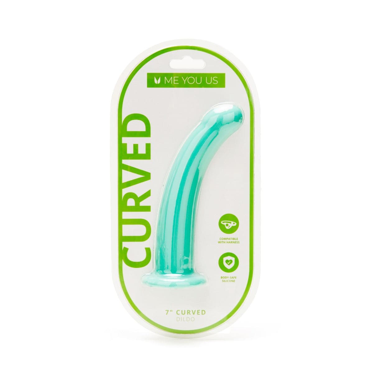 Me You Us 7 Aqua Curved Silicone Dildo" - Adult Outlet